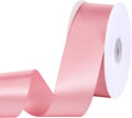 Pink Ribbon 1 1/2 inch 60 Yards Single Faced Pink Satin Christmas Ribbon for Lei Handmade Roses Bows Garden Vase Decor Crafts Flower Bouquet Wedding Decorations