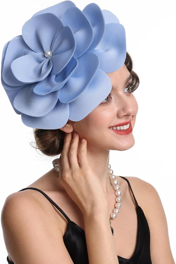 Feather Fascinator for Women - Vintage with Headband and Clip Tea Party Headwear