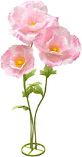 3Pcs Large Paper Fake Flower Decorations, Giant Artificial Flower Decoration with Standing Base, Big Fake Flower Bouquet 6.1Ft for Wedding Birthday Party Decor Ideal for Home and Event Decor(Pink)