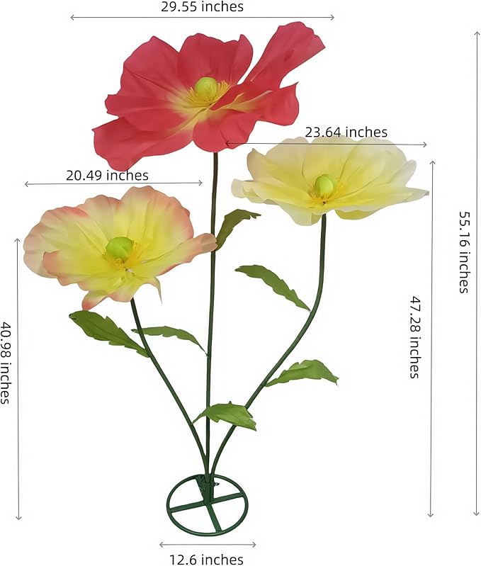Large Artificial Flower for Decoration with Stands - 5.6 Ft Artificial Silk Giant Flower - Big Artificial Flores Gigantes for Wedding Party Banquet Backdrop Decor, Photography Props Window Display