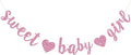 BEISHIDA Pink Glitter Girl Baby Banner,NO DIY, Pre-Strung Baby Gender Party Banner For Girls, Girls Shower Decorations,First Birthday Sweet party supplies