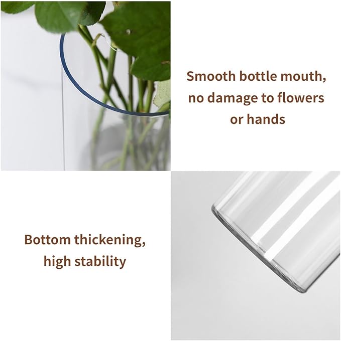 3 Pack Acrylic Cylinder Vases, Non-breakable Vase for Centerpieces, 10 inch Tall Clear Flower Vase Bulk Floating Candle Holder for Wedding Table Home Decor and Party
