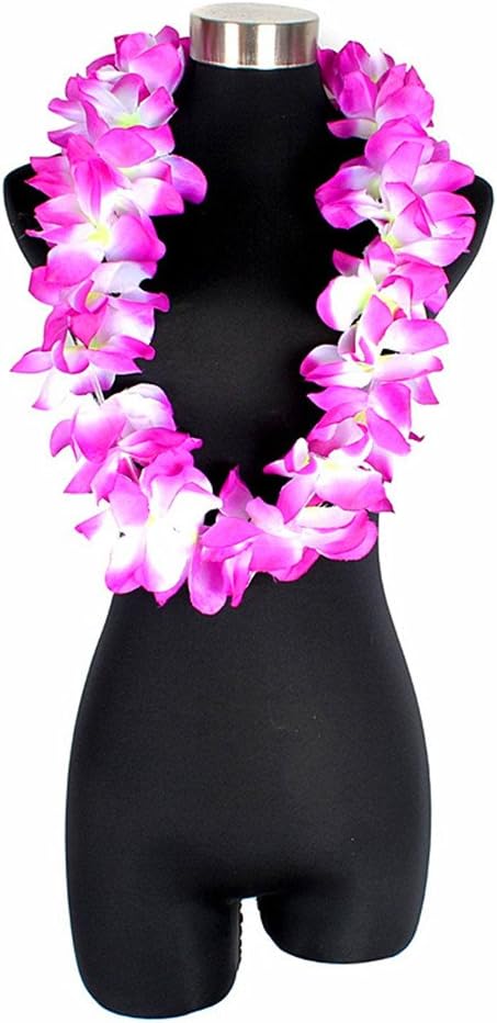 ALIMITOPIA Hawaiian Hula Leis Dance Wreath Garland Artificial Flowers Fabric Neck Loop for Luau Party Costumes (Four Colors)