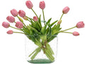 15pcs Artificial Tulips Flowers, Real Touch Latex Bouquet, Fake Tulips for Office Wedding Party Home Kitchen Garden Decoration(Light Purple,15pcs)