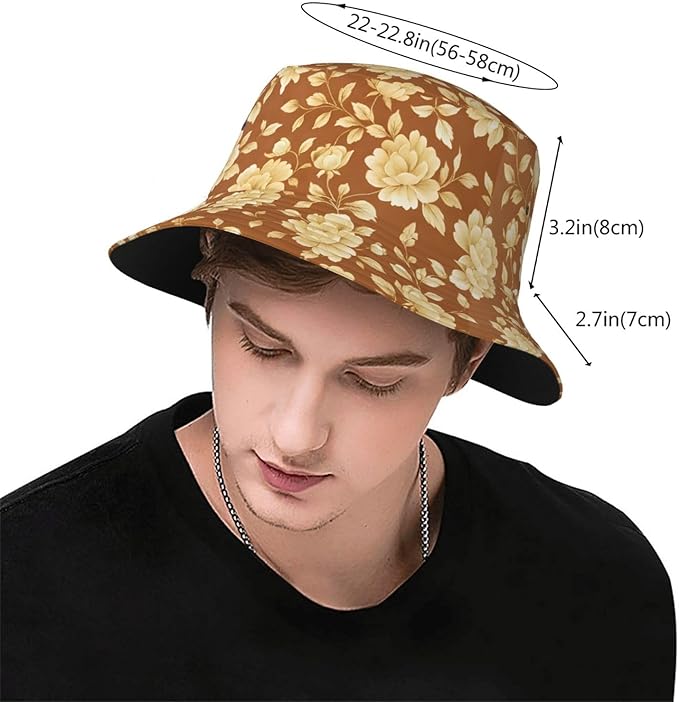 Rustic Autumn Cows and Pumpkins Bucket Hat Novelty Sun Hats Trendy Fisherman Cap for Men and Women