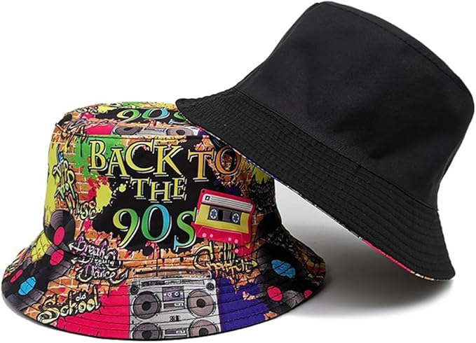XYIYI Cute Bucket Hat Beach Fisherman Hats for Women, Reversible Double-Side-Wear