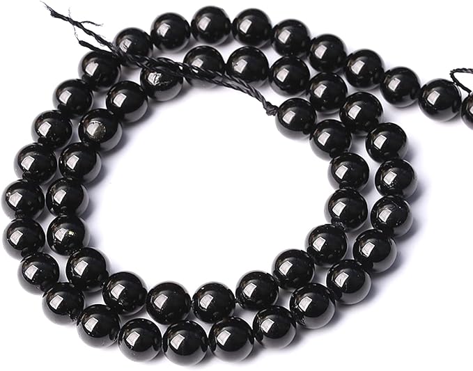6MM 60PCS Natural Black Tourmaline Gemstone A Grade Beads for Jewelry Making DIY Bracelet Crystal 1 Strand