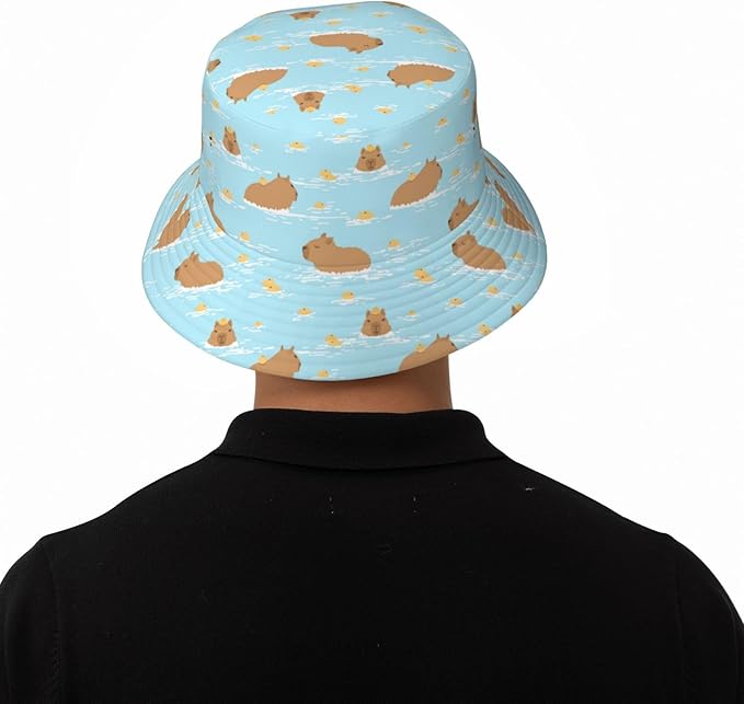 Cartoon Bucket Hat Summer Beach Travel Sun Hat Packable Fisherman Cap for Men Women