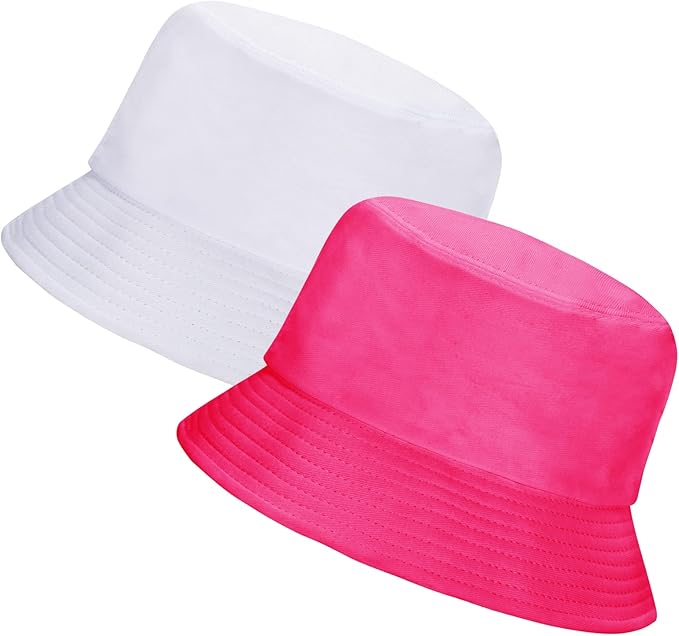 Rosoz 1 & 2 Pack Bucket Hat for Women Men Summer Travel Beach Sun Hat Outdoor Cap Unisex Bucket Hats