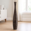 Leewadee Large Brown Home Decor Floor Vase - Wooden 41 inch Tall Farmhouse Decor Flower Holder for Fake Plant and Pampas Grass