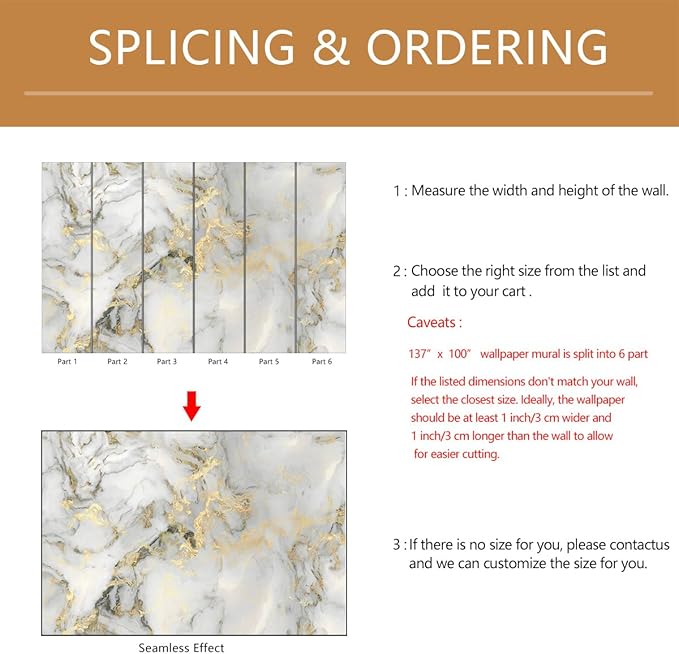 Abstract Marble Background Wall Mural Wallpaper Peel and Stick for Living Room Office 137"x100"