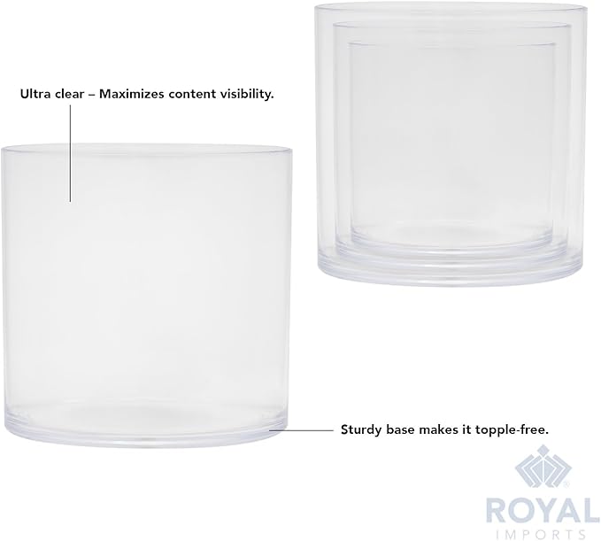 Royal Imports Flower Acrylic Vase Decorative Centerpiece for Home or Wedding by Royal Imports - Break Resistant - Cylinder Shape, 6" Tall, 6" Opening