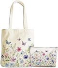 Flower Plant Lover Gifts for Women Canvas Tote Bag with Makeup Bag Cosmetic Bags Grocery Bags for Shopping Christmas