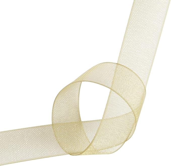 3/8 Inch Moss Shimmer Sheer Organza Ribbon Sheer Chiffon Ribbon 50 Yards-Roll Multiple Colors Available for Gift Wrapping Wedding Events Christmas Décor