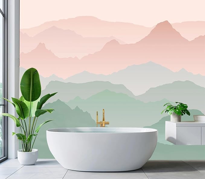 Eierme-Mountain Landscape Background Mural Wallpaper Peel and Stick 90" x 67"