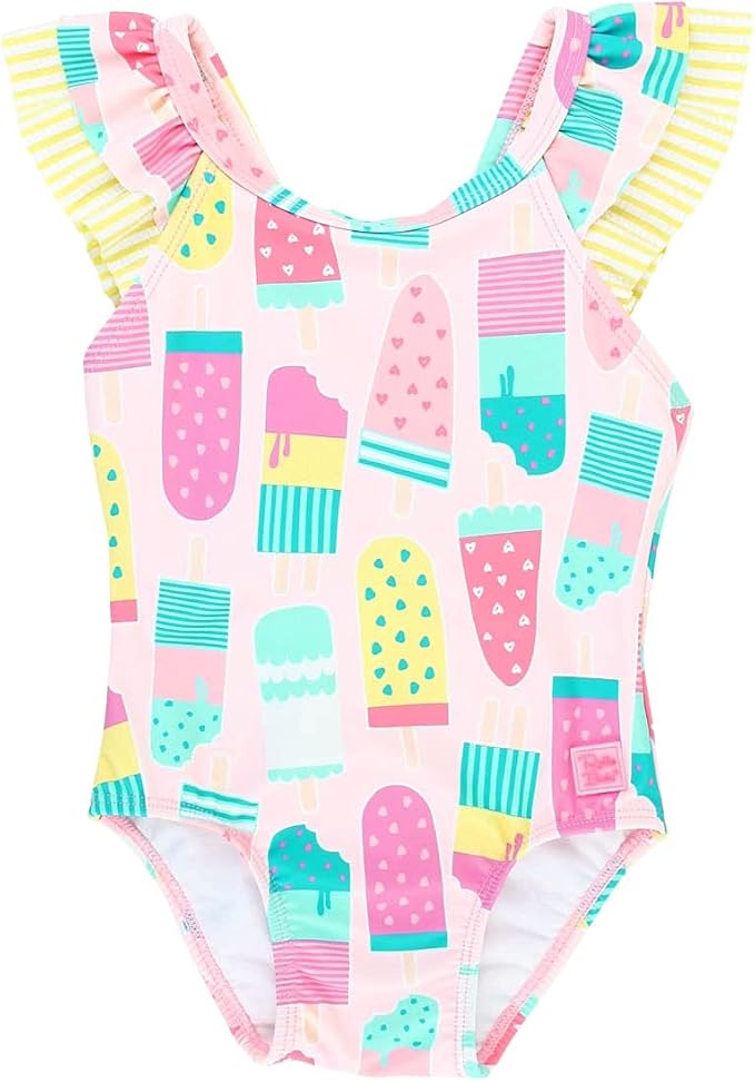 RuffleButts® Baby/Toddler Girls Ruffle Strap One Piece Swimsuit w/UPF 50+ Sun Protection