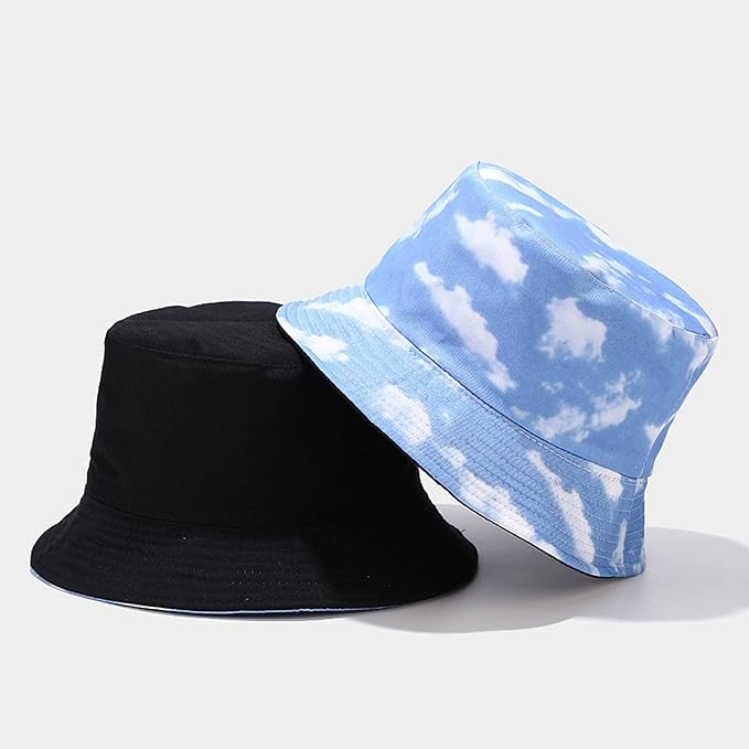 Mashiaoyi Unisex Print Double-Side-Wear Reversible Bucket Hat