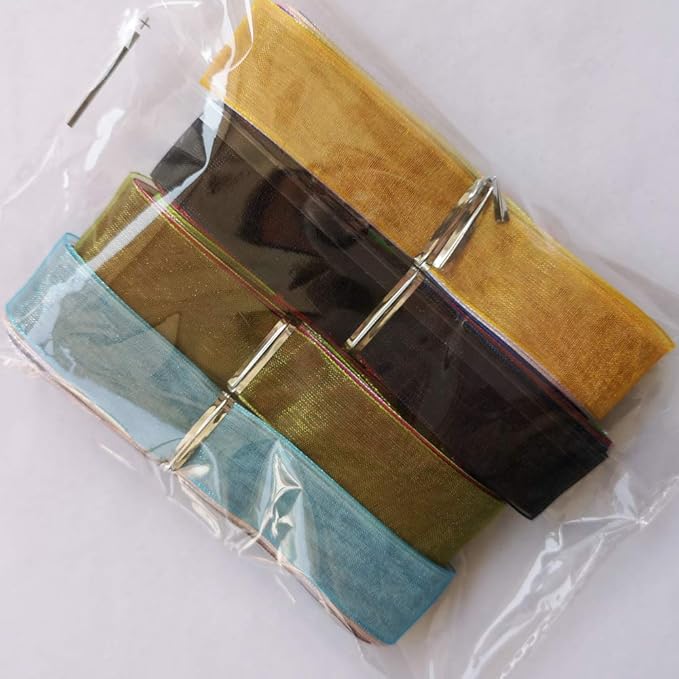 Chenkou Craft Solid Organza Ribbon Assorted 24 Yards Craft Bow Party Decoration Packing Ribbons (Mix, 3/4"(20mm))