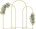 Wedding Arch Backdrop Stand Set of 3(7.3FT/6.6FT/6FT),Metal Balloon Arch for Wedding Ceremony Baby Shower, Outdoor Indoor Birthday Party,Garden Floral Arch Backdrop Stand Decoration, Gold