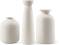 Ceramic Vase,Small Vases for Decor,Set 3 Modern Boho Vases for Flower Pampas,Fit for Living Room Desk Shelf Decor (White)
