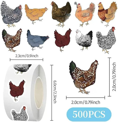 1000 Pcs Chicken Stickers Bulk 2 Roll 1 Inch,Funny Chicken Stickers for Kids Classroom Boys Girls School Students.Cute Animal Sticker Pack Gift for Party Favors Book Water Bottles Laptop