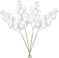 DearHouse 14 Pack Christmas Glitter Berries Stems, 7.8Inch Artificial Christmas Picks for Christmas Tree Ornaments, DIY Xmas Wreath, Crafts, Holiday and Home Decor (White)