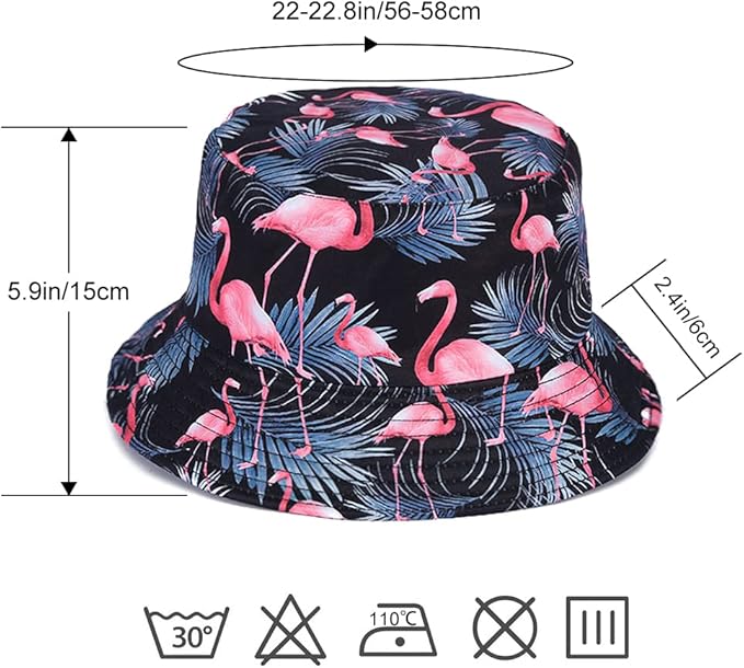 Malaxlx Unisex Bucket Hat Beach Sun Hat Aesthetic Fishing Hat for Men Women Teens, Reversible Double-Side-Wear