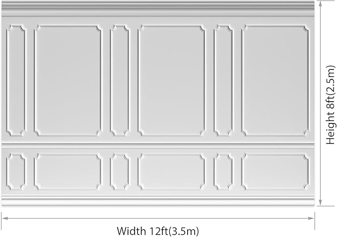 AOFOTO 12x8ft Room Photo Backdrop White Living Room French Classic Frame Wall Photography Background Office Video Conference Meeting Background Adult Children Portrait Photoshoot Backdrop
