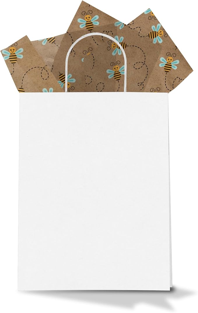 Bees Printed Tissue Paper for Gift Bags or Boxes and Wrapping - Bulk Summer Decorative Art Tissue Paper for Packaging and Gifting | 24 Sheets 20" x 30"