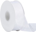 Sheer Organza Ribbon 1-1/2 Inch Chiffon Ribbons for Bouquets Garland, Gift Wrapping, 50 Yards/Roll (White)