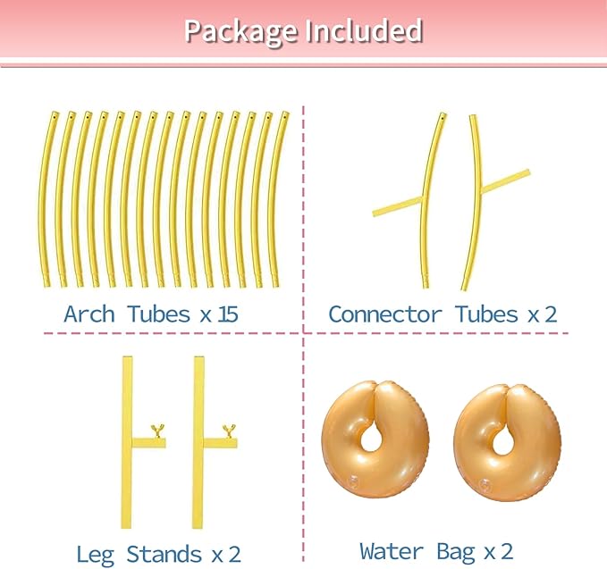 7.2FT Round Backdrop Stand Gold - Circle Balloon Arch Kit Frame Wedding Balloon Arch Kit with Stand Base Flower Ring Arch for Ceremony Birthday Party Baby Shower Christmas Thanksgiving Day