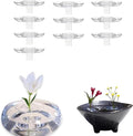 2025 Creative Floating Flower Floral Arrangement Holder,Modern Floating Vase Pedestal Stand,Innovative Floating Flower Display Stand Clear Acrylic Flower Bowl Stem Holder (10PCS, Large)