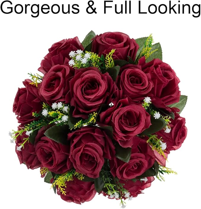 Flower Centerpieces for Wedding Tables: Wedding Table Decorations Burgundy Flower Balls Centerpieces for Engagement Cerebration Party Center Pieces 6 Packs