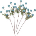 Laelfe Dusty Blue Flowers Artificial Pompon Mum, Fake Kiku Flowers Silk Small Mini Chrysanthemum Ball Faux Mum Decor for Autumn Filler DIY Bouquet Centerpieces Arrangements Shower (Dusty Blue)