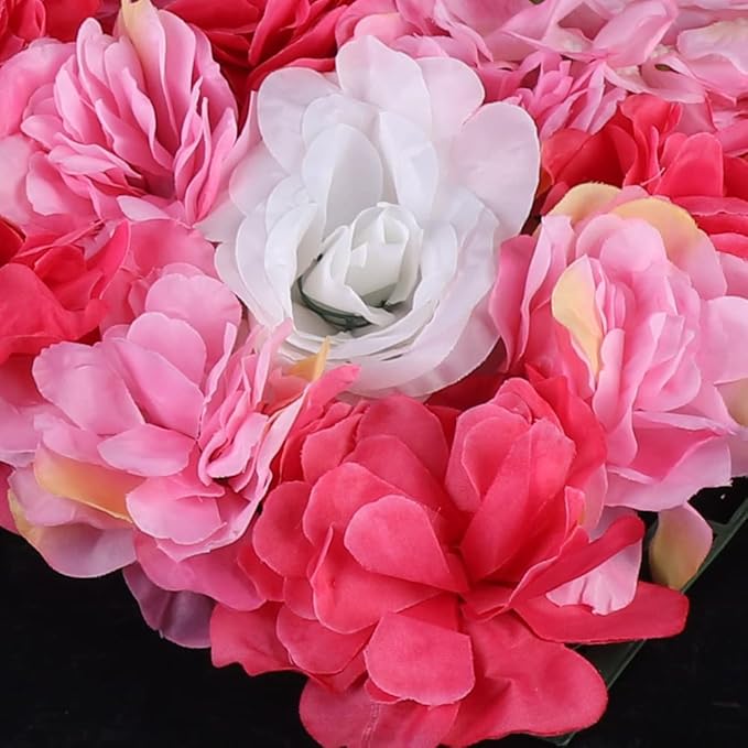6 Pcs Artificial Flower Wall Panels 60x40cm 3D Flower Background for Wall, Wedding Flower Decorations Wall Silk Rose Panels for Candy Wall, Photo Areas, Stage Background(Dahlia + Rose + Hydrangea)