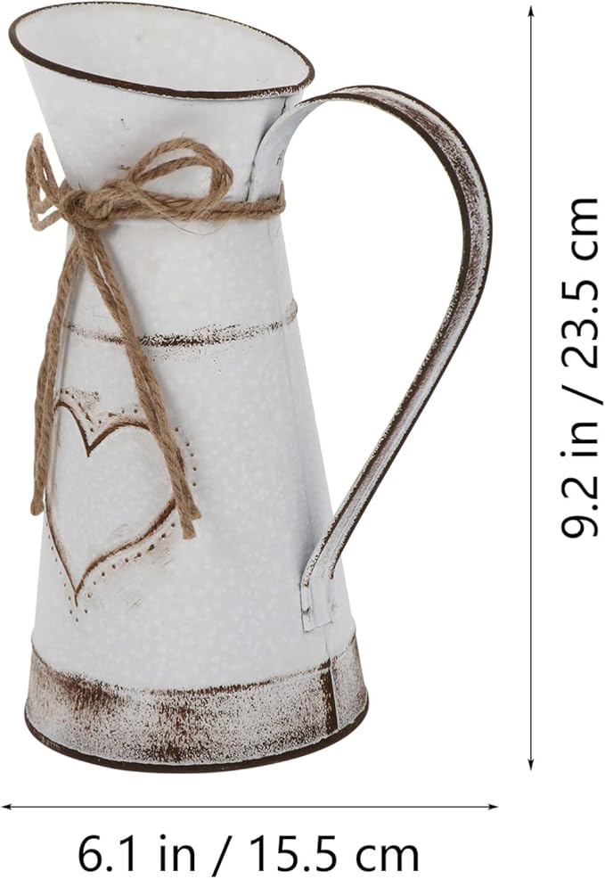 BESTonZON Decorative Metal Iron Flower Vase Tabletop Floral Arrangement Pot for Home Office Boutique Dessert Shop for Fresh Artificial Flowers