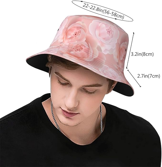 Rose Bucket Hat Womens Fisherman Hat Flower Sun Hats Cute Caps Rose Flower Hats for Women Outdoor