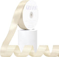 Cream Satin Ribbon, Double Faced 1 Inch X 50 Yards Cream Ribbon, Premium Satin Ribbon for Gift Wrapping, Crafts, Hair Bow Making, Sewing, Flower Bouquet, Wedding Party Decor
