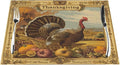 PVC Placemats Set of 1 Wipeable Table Mats Washable Heat Resistant Non Slip Vinyl Dining Table Mat for Kitchen Indoor Outdoor Patio Farmhouse Place Mats Retro Turkey Thanksgiving Decorative