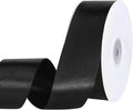 Black Ribbon 1 1/2 inch 60 Yards Satin Craft Fabric Ribbon for Halloween Decor Gift Wrapping Floral Flower Bouquet Bows Making Party Clothes Christmas Decorations