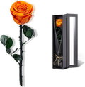 Orange Flowers for Delivery Prime, Preserved Orange Roses Flower Gifts for Women, Real Roses Single Rose Gifts for Her, Mom Birthday Gifts from Daughter, Valentines Flowers