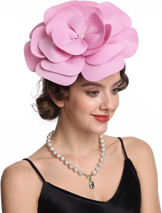 Feather Fascinator for Women - Vintage with Headband and Clip Tea Party Headwear