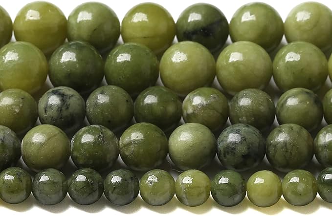 6mm 60pcs Natural Stone Chinese Green Jade Loose Beads for Jewelry Making DIY Bracelet Necklace 1 Strand