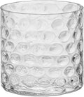 6" Wide 6" High Decorative Glass Cylinder Vase with Dimpled Circle Pattern, 8 Inch Tall, Clear (1, 6"x6")