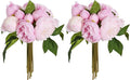 Pink Peonies Silk Flowers 2 Bouquets Pink Fake Peonies 14 Heads Faux Peony Flowers with Stems for Wedding Decoration Bride Bouquet Faux Flowers Crafts Floral Arrangement (Multi-Pink)