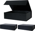 Aimyoo Galaxy Black Collapsible Gift Box with Magnetic Closure Lids 10.5x7x3 in, Bridesmaid Groomsmen Proposal Box, Medium Rectangle Box for Present Graduation Storage 3 Pack
