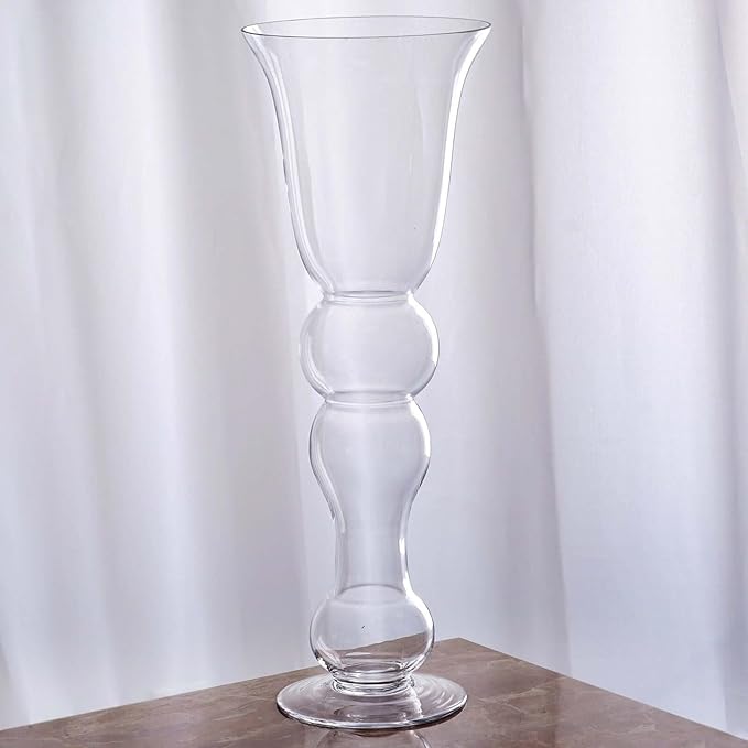 Efavormart 4 Pack | 20'' Pilsner Curved Trumpet Glass Vase