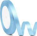 3/8" x 25 Yards Satin Ribbon, Light Blue Silk Ribbon Ideal for Gift Wrapping, Floral Bouquets, Crafts, Wedding Party Decorations, Christmas and Sewing Projects