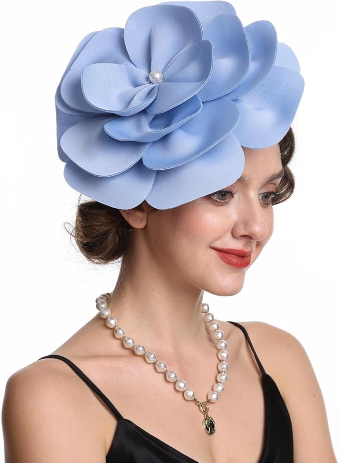 Feather Fascinator for Women - Vintage with Headband and Clip Tea Party Headwear
