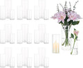 Cylinder Glass Vase Set of 30, Cylinder Vases for Centerpieces Bulk, Modern Clear Hurricane Candle Holders for Pillar Candles, Wedding Flower Vases for Floating Candle Table Decorations